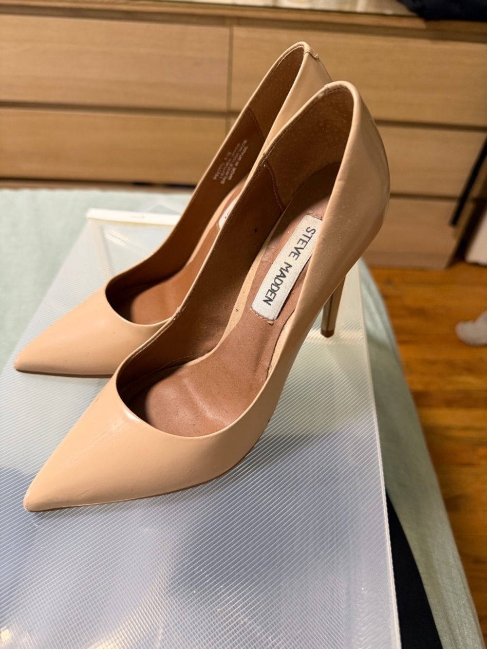 Steve Madden Proto Nude Pointed-Toe Stiletto Pumps - Elegant Women's Heels